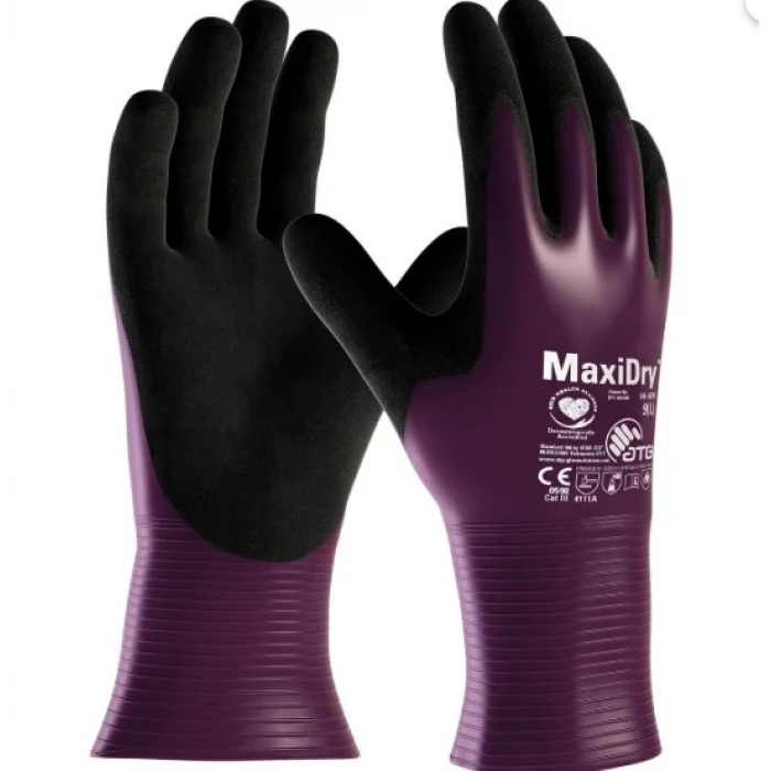 ATG MaxiDry® 56-426 Süper İnce Yağ ve Sıvı Geçirmez Kimyasal Dayanımlı İş Eldiveni
