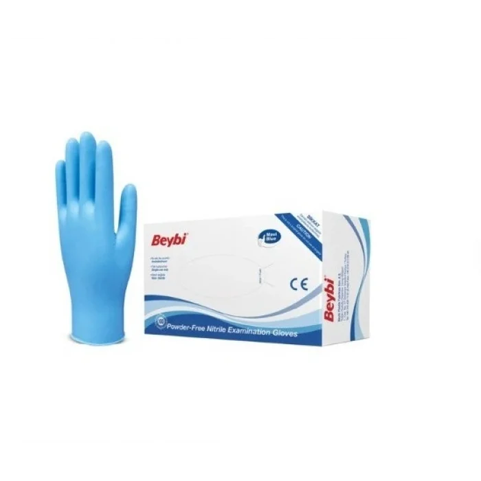 Beybi Mavi Pudrasız Nitril Muayene Eldiven