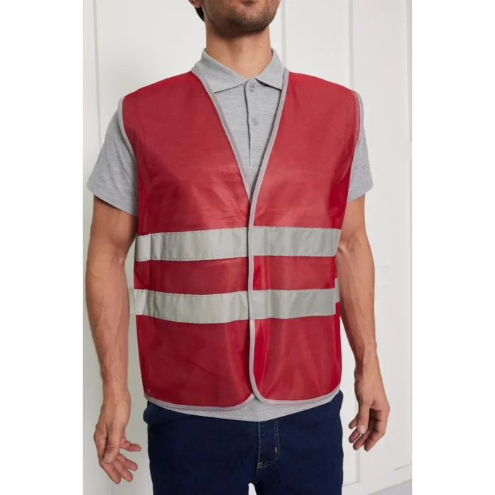 İkaz Yeleği Reflektifli Bordo