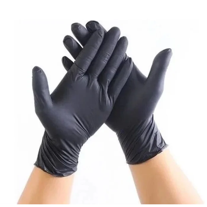 İnter Müller Dokulu Siyah Nitril Eldiven 50'li