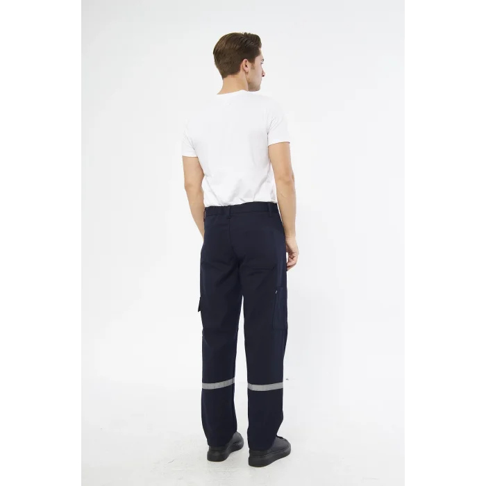 İş Pantolonu 16/12 Gabardin %100 Pamuk Reflektörlü Kargo Cepli