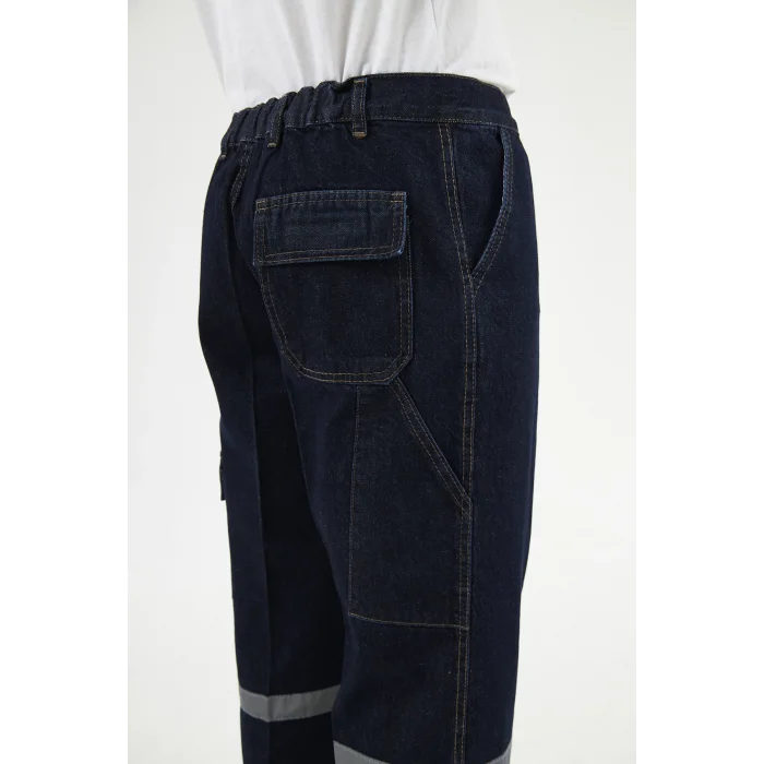 İş Pantolonu Kot Reflektörlü Kargo Cepli