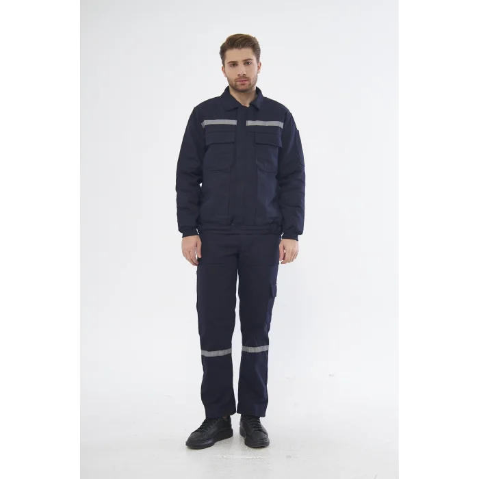 İş Takımı 7/7 Gabardin %100 Pamuk Kapitoneli Reflektörlü Kışlık