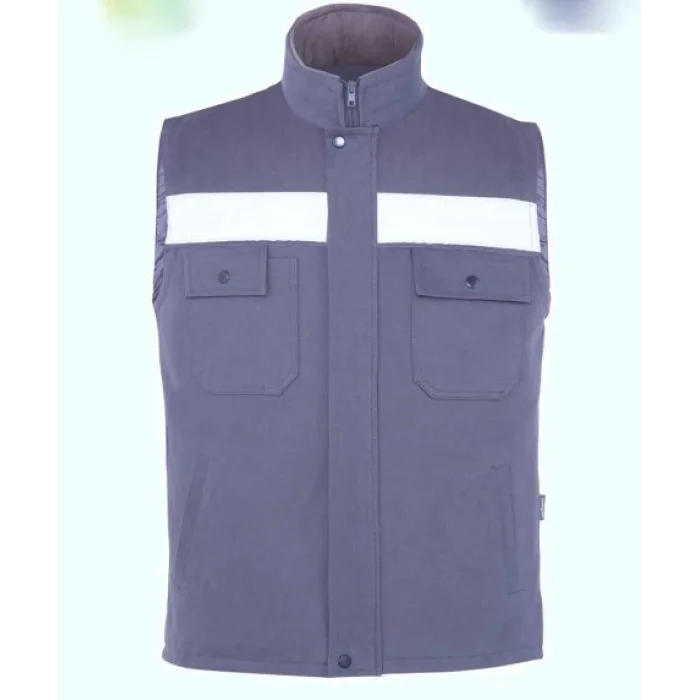 İş Takımı 7/7 Gabardin Gri %100 Pamuk Kapitoneli Reflektörlü Kışlık