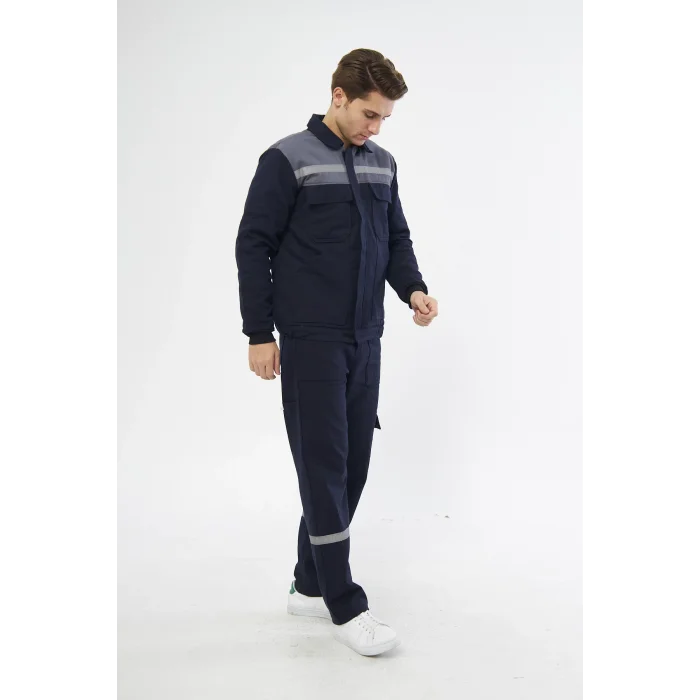 İş Takımı 7/7 (mont+pantolon) Reflektörlü %100 Pamuk Kapitoneli Kışlık