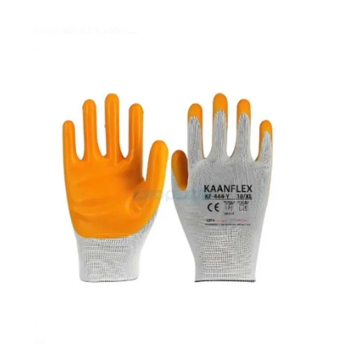 Kaanflex Sarı Nitril İş Eldiveni KF-444-Y 12 Çift