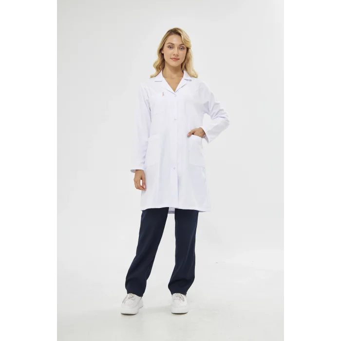 Mervem Bayan Beyaz İş Önlüğü Alpaka