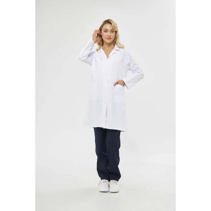 Mervem Bayan Beyaz İş Önlüğü Alpaka