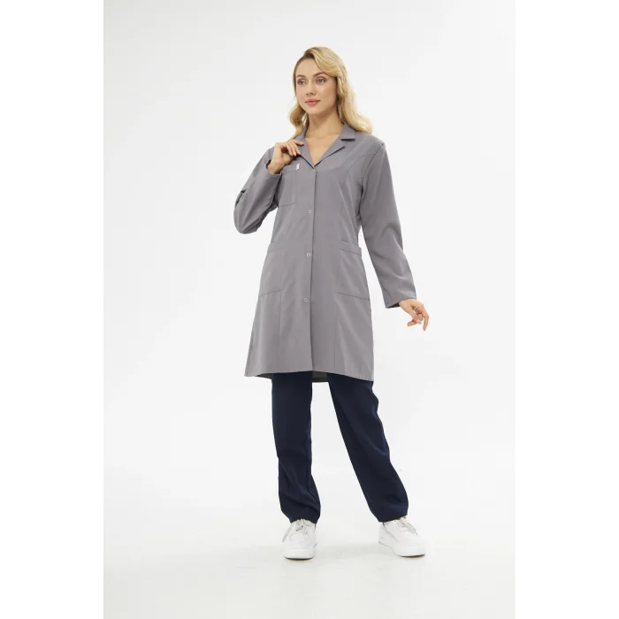 Mervem Bayan Gri İş Önlüğü Alpaka