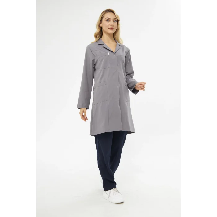 Mervem Bayan Gri İş Önlüğü Alpaka