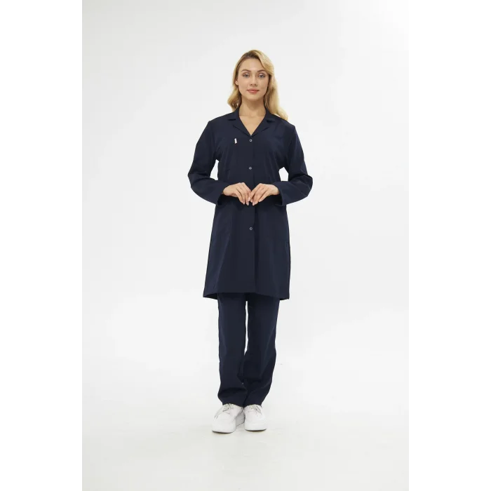 Mervem Bayan Lacivert İş Önlüğü Alpaka