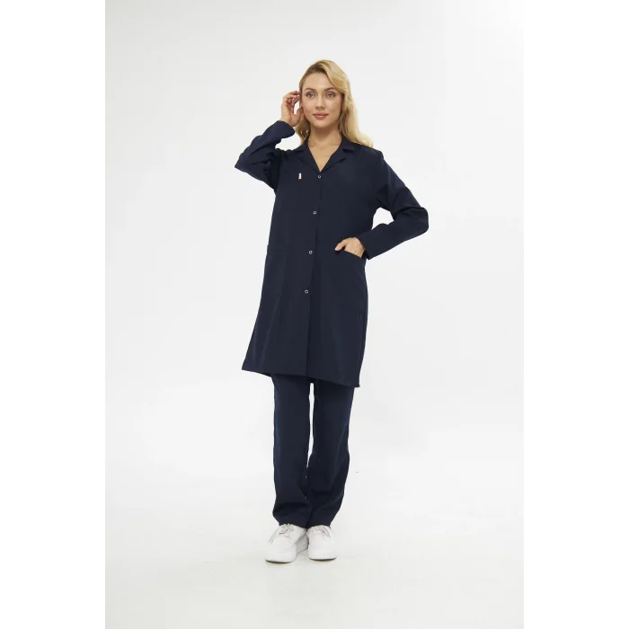 Mervem Bayan Lacivert İş Önlüğü Alpaka