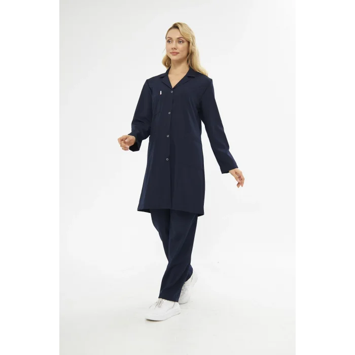 Mervem Bayan Lacivert İş Önlüğü Alpaka