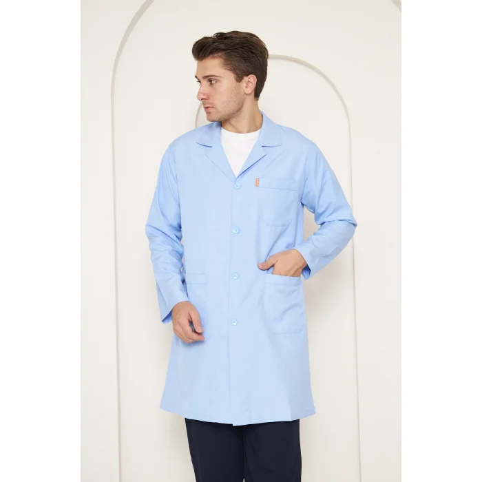 Mervem Erkek Açık Mavi İş Önlüğü Alpaka