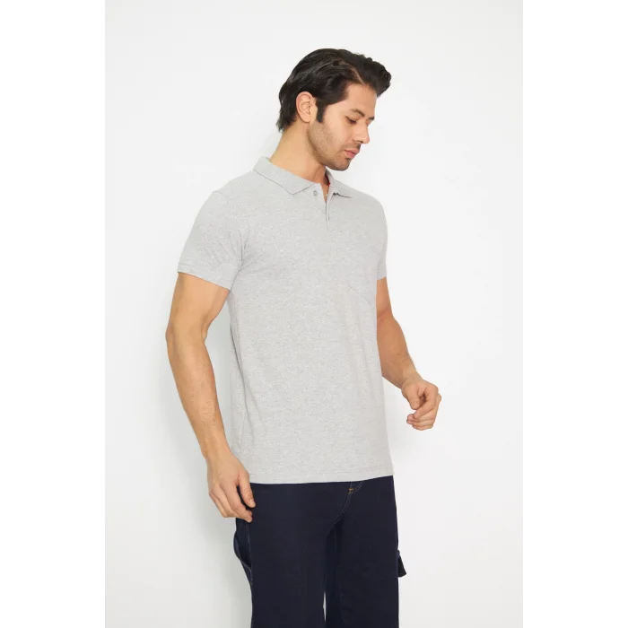 Mervem Pike T-Shirt Polo Yaka Gri