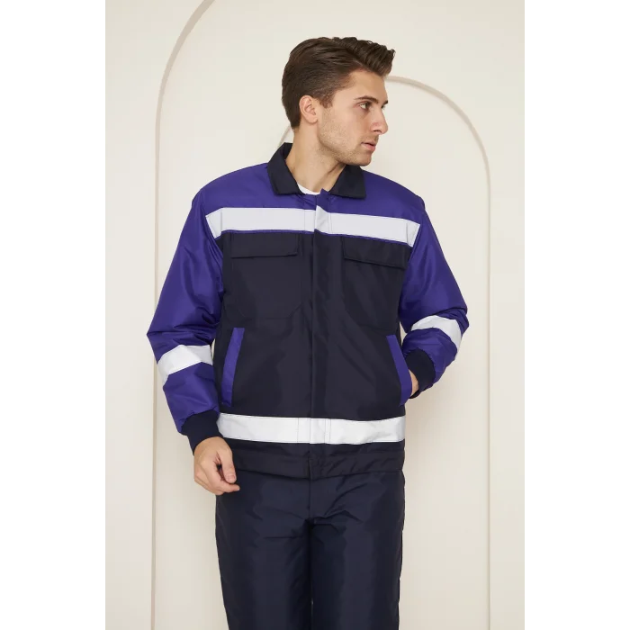 Mervem Saks Mavi Robalı Lacivert Soğuk Hava Mont Pantolon Takımı Su Ve Rüzgar İticili