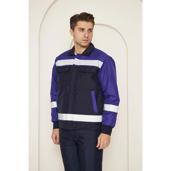 Mervem Saks Mavi Robalı Lacivert Soğuk Hava Mont Pantolon Takımı Su Ve Rüzgar İticili