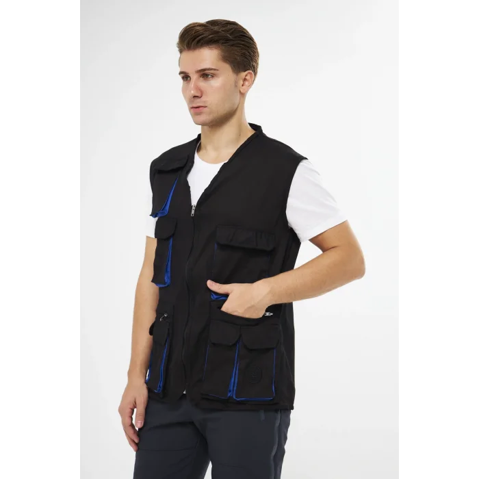 Orange Safety Çok Cepli Lacivert Yelek