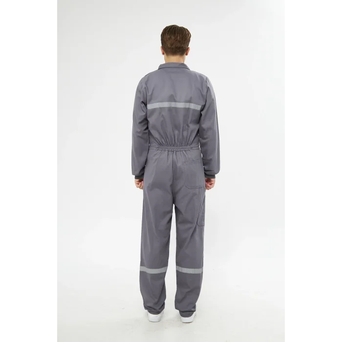 Orange Safety Gri Bütün  İş Tulumu 12/16 Gabardin