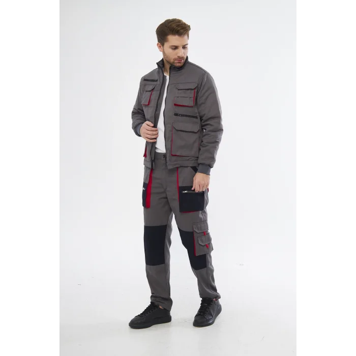 Orange Safety Gri Harman Karışımı Ceket