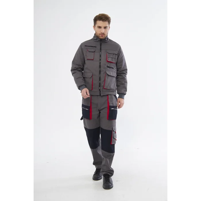 Orange Safety Gri Harman Karışımı Ceket Pantolon