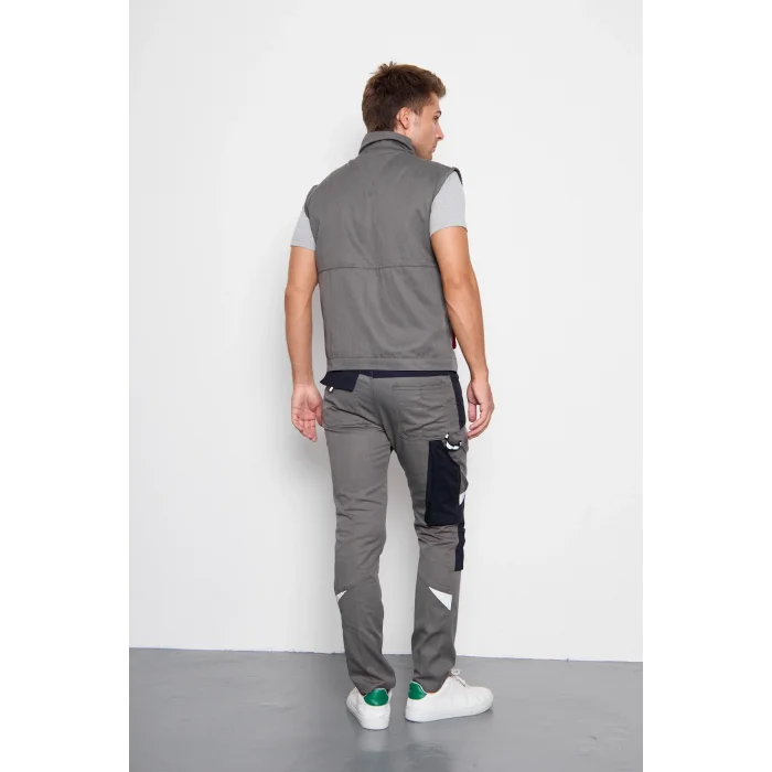 Orange Safety Gri Takım Berlin Harman Karışımı Yelek + Pantolon