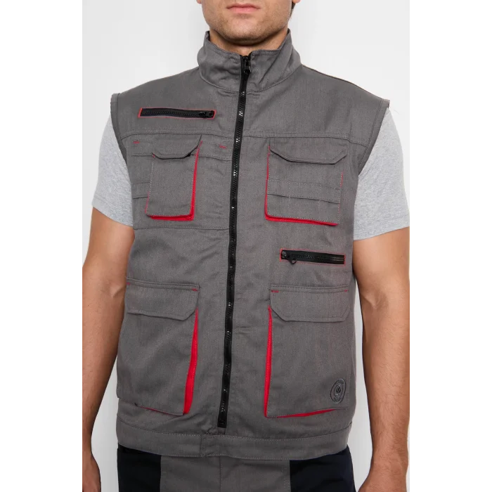 Orange Safety Gri Takım Berlin Harman Karışımı Yelek + Pantolon