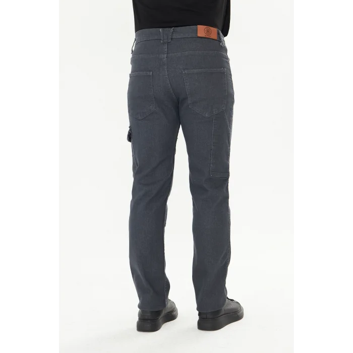 Orange Safety İş Pantolonu Kot Füme Kargo Cepli