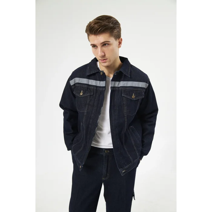 Orange Safety Kot Mont Taşlanmış %100 Pamuk Kapitoneli Reflektörlü