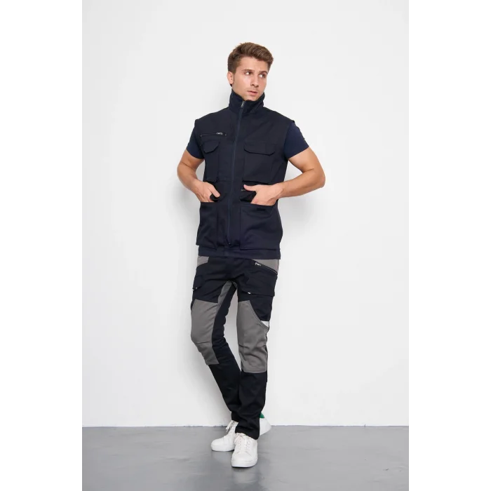 Orange Safety Lacivert Takım Mısır Harman Karışımı Yelek + Pantolon