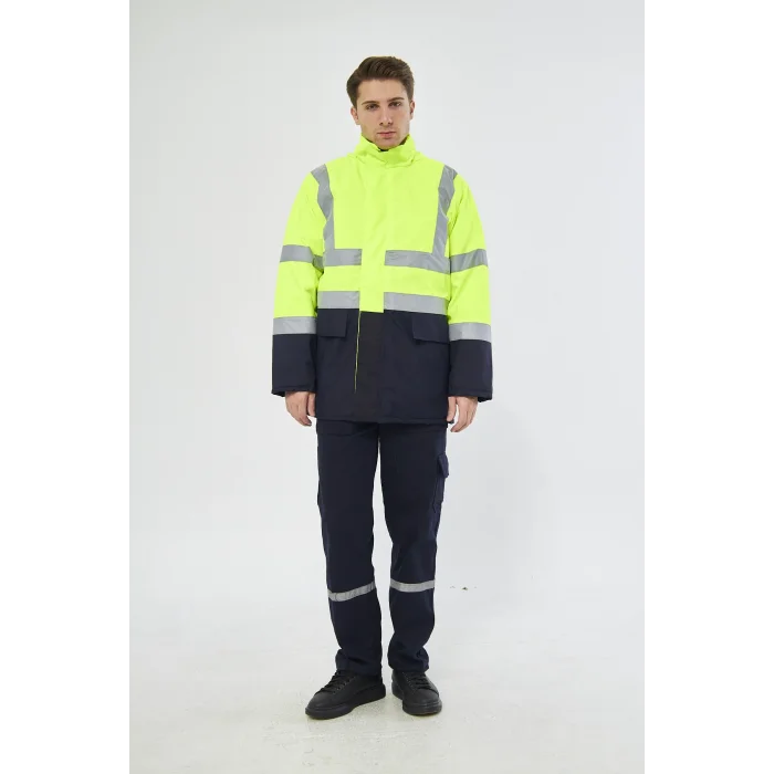 Orange Safety Parka Oxford Reflektörlü Yeşil