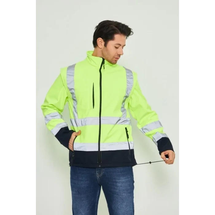 Orange Safety Sarı Softshell Mont Reflektörlü