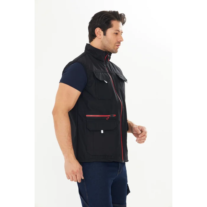 Orange Safety Softshell Siyah Yelek