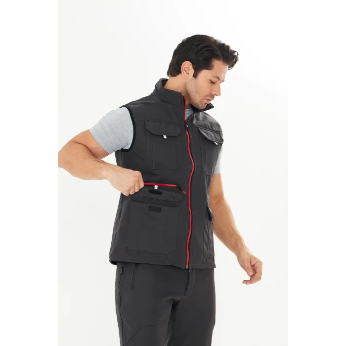 Orange Safety Softshell Füme Yelek