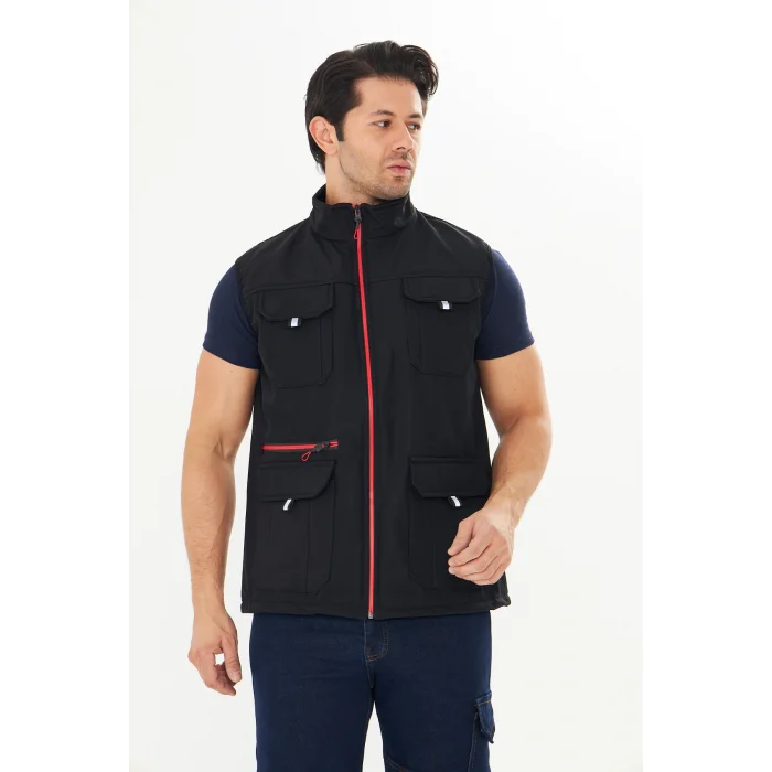 Orange Safety Softshell Siyah Yelek
