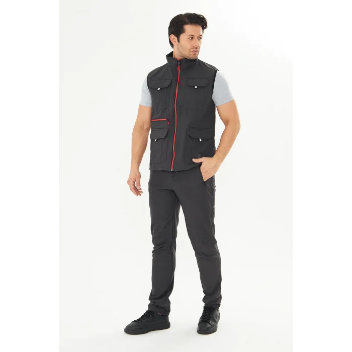 Orange Safety Softshell Füme Yelek