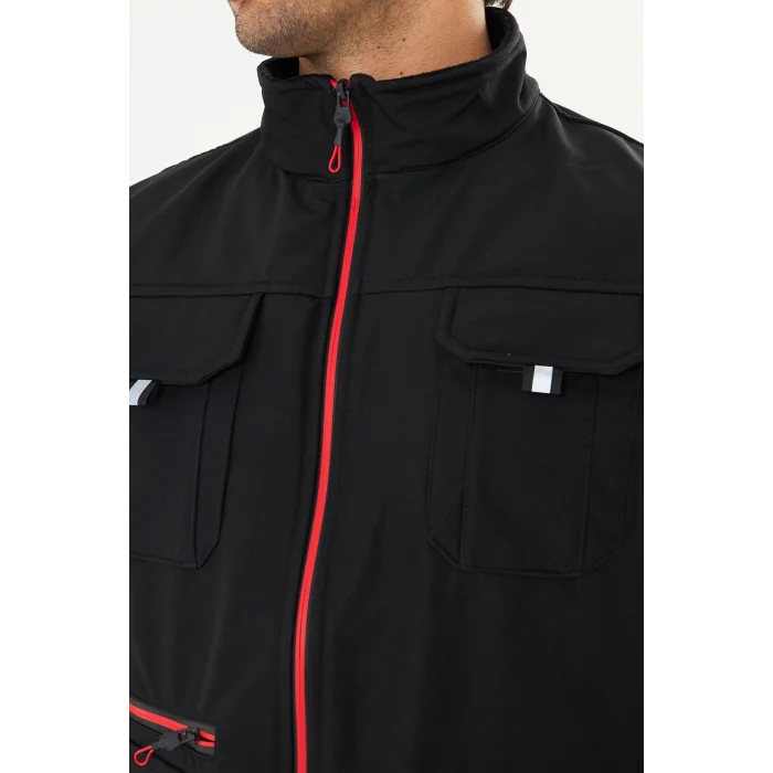 Orange Safety Softshell Siyah Yelek