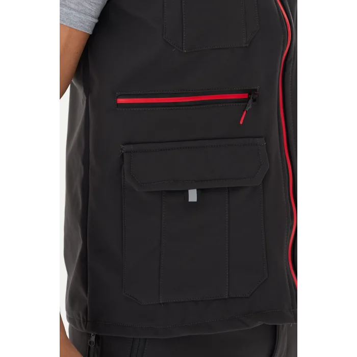 Orange Safety Softshell Füme Yelek