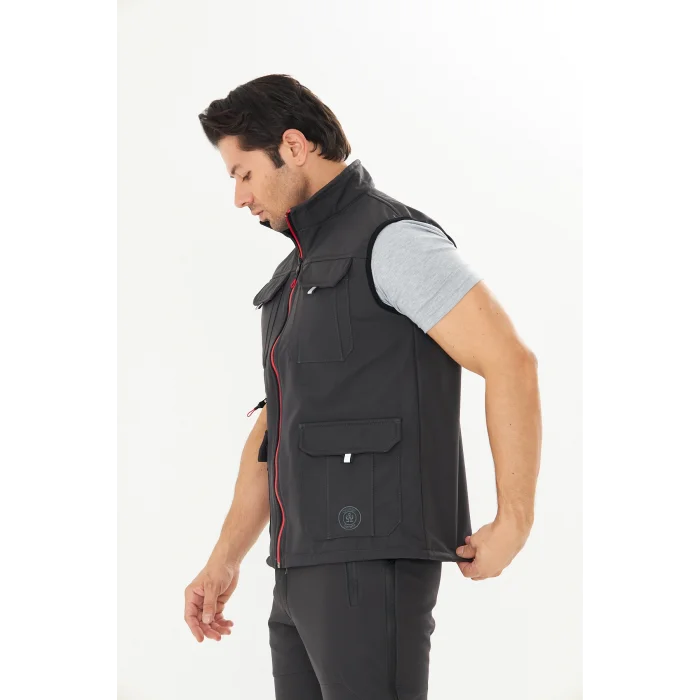 Orange Safety Softshell Füme Yelek