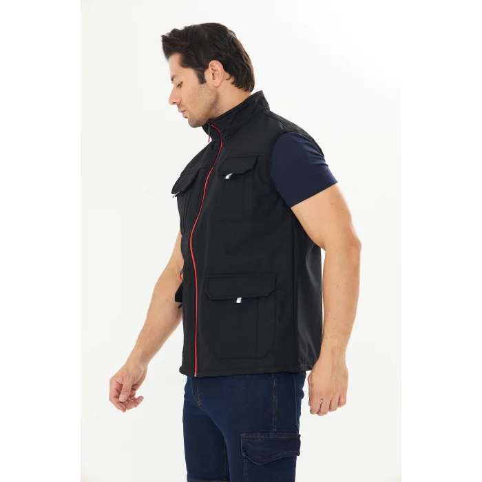 Orange Safety Softshell Siyah Yelek