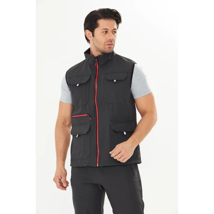 Orange Safety Softshell Füme Yelek