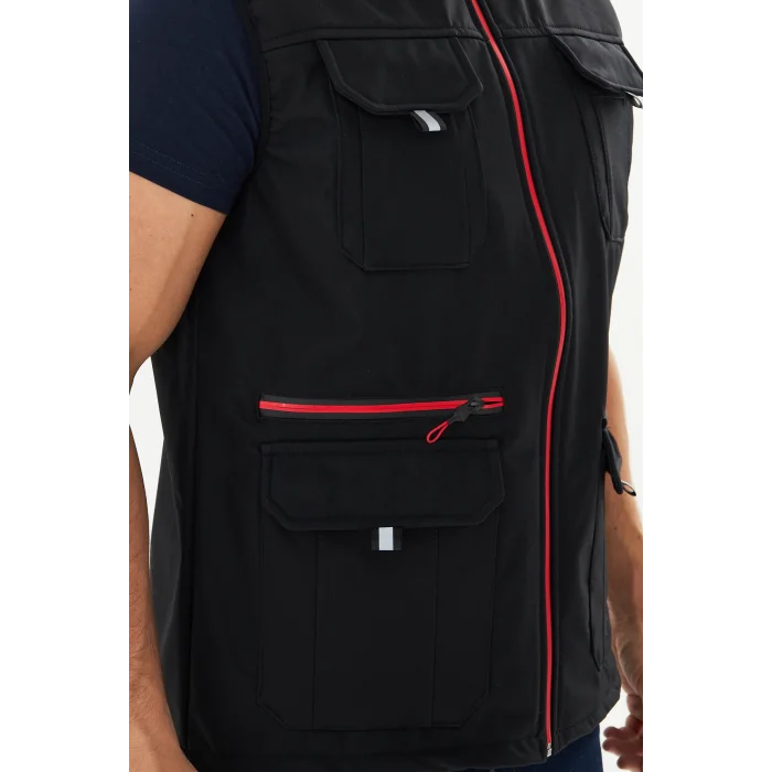 Orange Safety Softshell Siyah Yelek