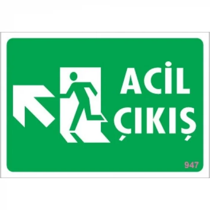 Pvc Levha Acil Çıkış 17,5*25 cm