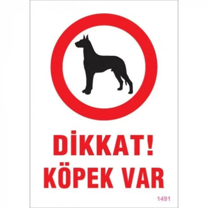 Pvc Levha Dikkat Köpek Var 25*35 cm