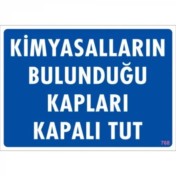 Pvc Levha Kimyasalların Bulunduğu Kapları Kapalı Tut 25X35 Cm