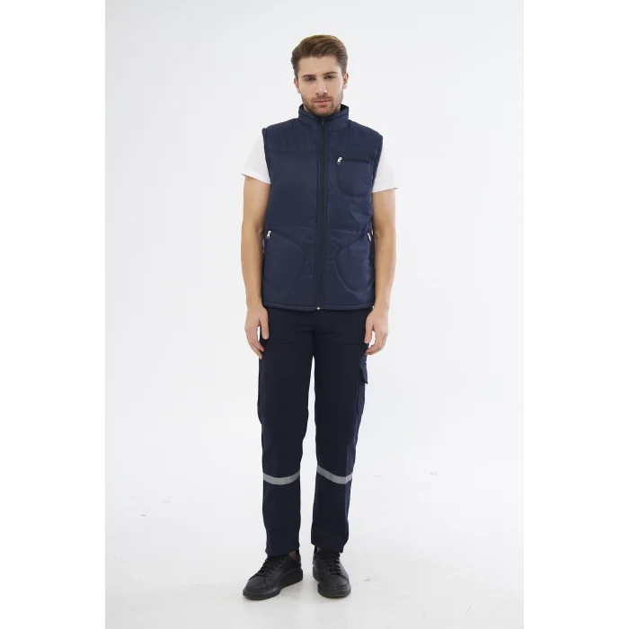 Sotina Lacivert İşçi Yeleği Kışlık İçi Polarlı İş Elbiseleri