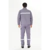 İş Takımı 7/7 Gabardin %100 Pamuk Kapitoneli Reflektörlü Kışlık Gri