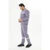 İş Takımı 7/7 Gabardin %100 Pamuk Kapitoneli Reflektörlü Kışlık Gri