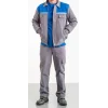 İş Takımı Gri Saks Mavi Robalı 7/7 Gabardin Kapitoneli Reflektörlü %100 Pamuk