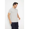 Mervem Pike T-Shirt Polo Yaka Gri